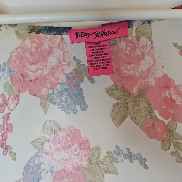 Betsey Johnson Pink and Blue Floral Top - Picture 2 of 7